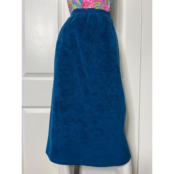 Cheng & Cheng Tailor Blue Suede Suit Dress Custom Design RARE! EUC! - Picture 4 of 11